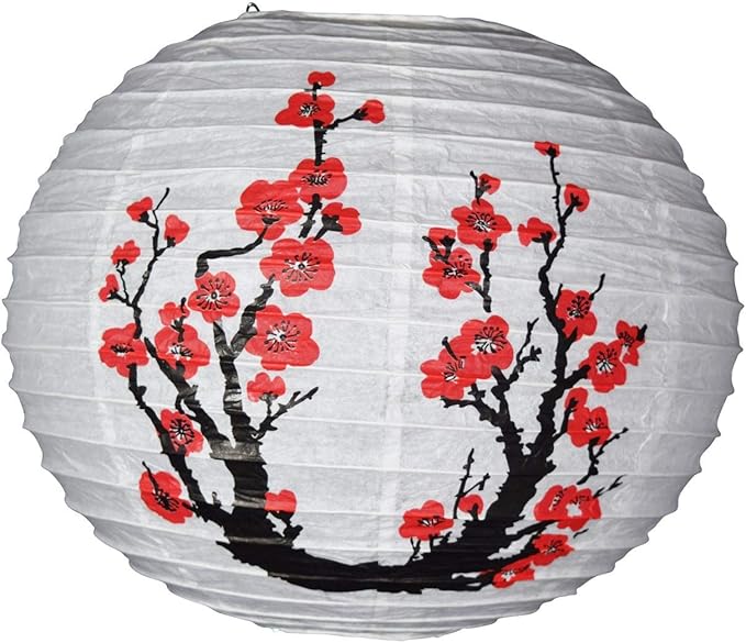 Quasimoon PaperLanternStore.com 16 Inch Japanese Plum Tree II Paper Lantern