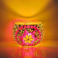 Turkish Mosaic Candle Holder Decorative Night Light Colorful Round Glass Multi-Function Ornament Student Desk Pen Holder Storage Restaurant Party Atmosphere Creation Adult Handmade Festival DIY Gift