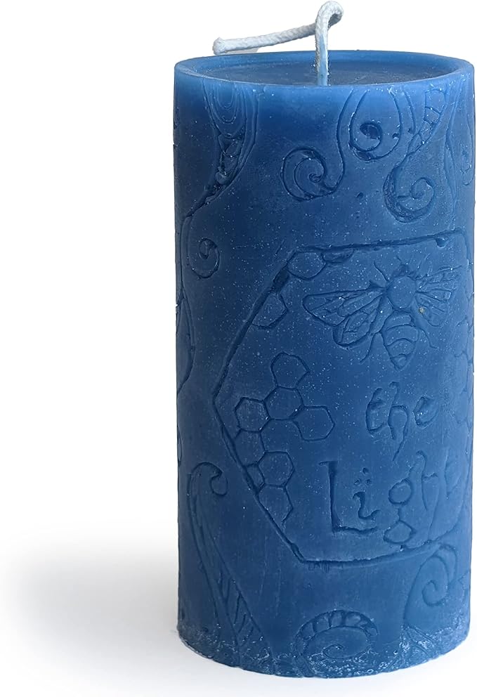 BeeTheLight Beeswax Pillar Candle - 100% Pure Bees Wax - Choose Your Size and Color - 72 Hour Burn Time - Large 2.6" x 5.6" (Fits 3x6 Holder) - Unscented - Natural Light Honey Scent