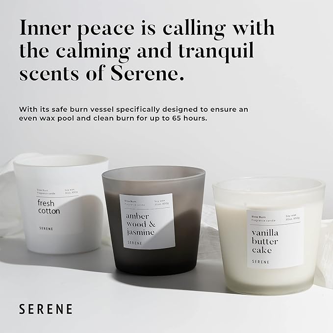 Hidden Label Large Scented Candle, Japanese Cherry Blossom, 30oz 3 Wick Huge Candle, Serene Collection Slow Burn Natural Soy Candles for Home Scented