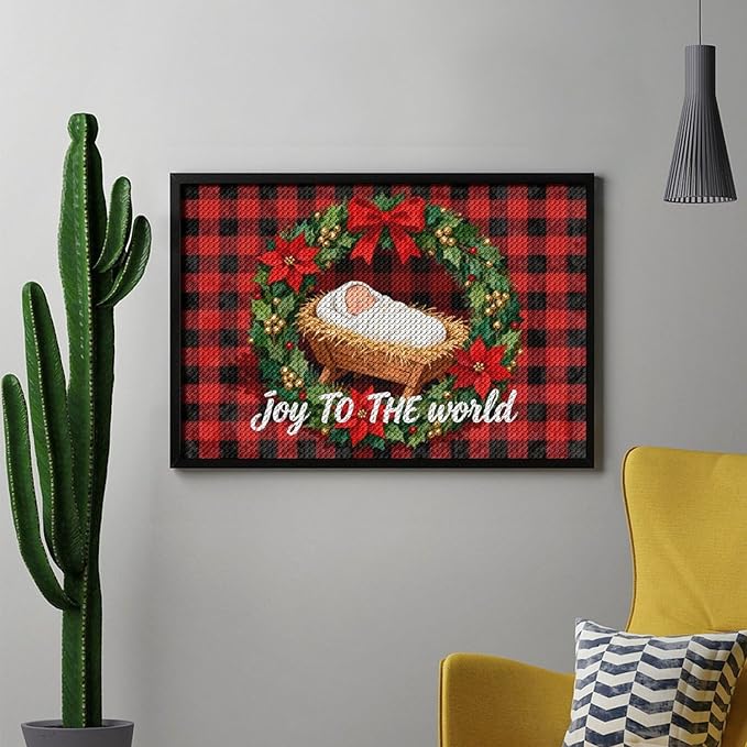 AIVKIEJK Diamond Painting Kits for Adults - Faith Christmas World Joy Painting DIY 5D Full Drill Diamond Dots Paintings with Diamonds Gem Art and Crafts Home Decor 8"x12"
