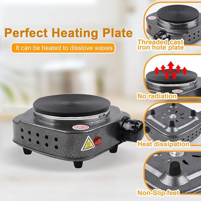 BBAXI Candle Making Kit with Hot Plate for Adults,Candle Wax Melter for Melting,Including Pouring Pot, Hot Plate,5lb Soy Wax,Stain Spoon,Cotton Wicks,Center Devices,Wick,Thermometer.