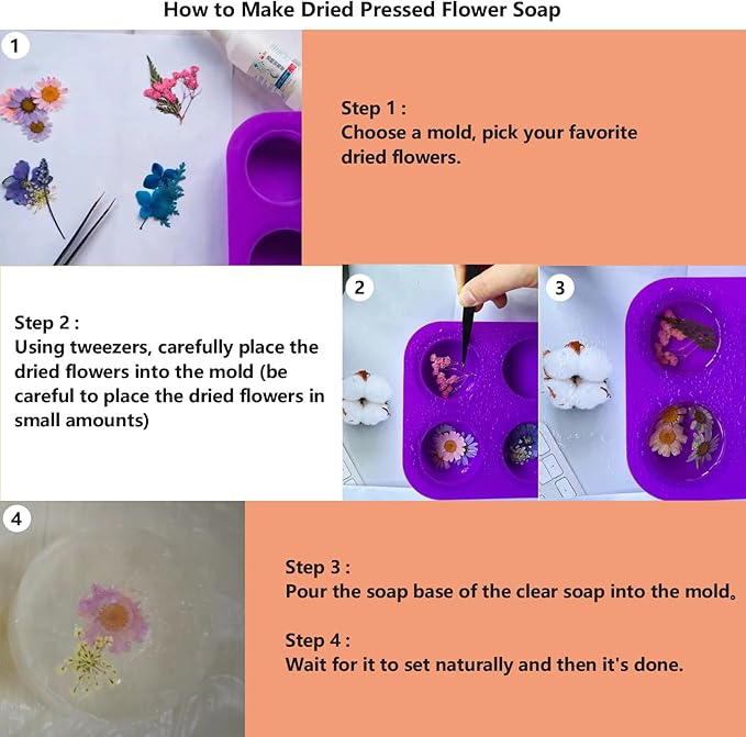 10 Types 50PCS Dried Flowers for Resin & Pressed Flowers Kit -Real Pressed Flowers and Leaves for DIY Art, Crafts, Pressed Flower Frame, Jewelry, Bookmarks ect- Perfect for Unique Gifts and Home Decor