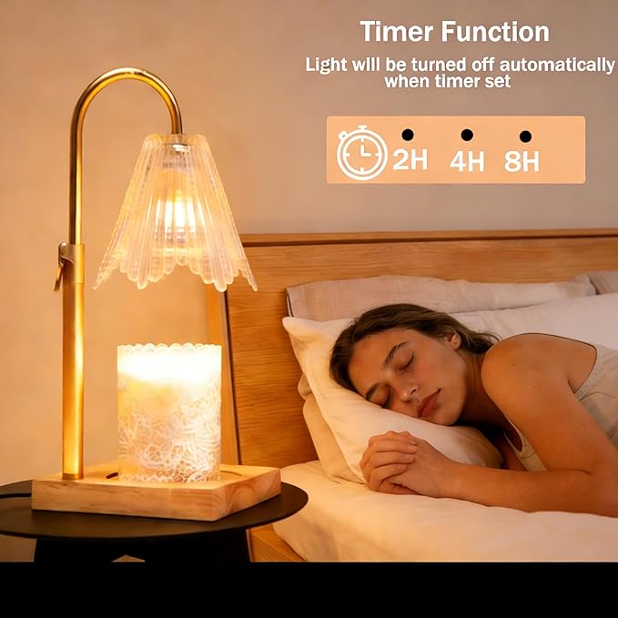 Elecstars Candle Warmer Lamp with Timer, 4 Brightness Levels and Height Adjustable,Gifts for Women,House Warming Gifts,Home Decor,Wax Melts Warmer.