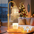 Candle Warmer Lamp with Timer & 3 Bulbs, Dimmable Electric CandleLight Adjustable Height and Brightness Candle Wax Warmer for Jar Candles Bedroom Home Decor House Warming Gift for Women (Amber)