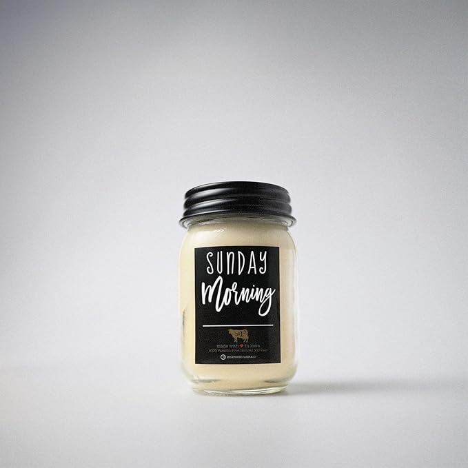 Milkhouse Candle Company - Sunday Morning - 13oz Beeswax and Soy Candles - Farmhouse Collection - 100% Natural, Paraffin Free, with Premium Fragrance Oil, Glass Jars with Lids