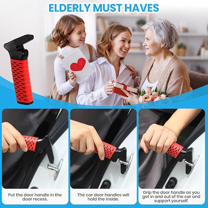 CAidRE Car Door Handle for Elderly, Car Handle Assist Support Handle, Portable Mobility Aids for Getting Out of Car, Auto Grab Cane for Seniors and Handicapped, 2 Pack