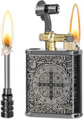 CHOICEDC Vintage Trench Lighter, Cool Pipe Lighter, Reusable Permanent Match, Antique Style Lift Arm Kerosene Lighters Fluid Refillable, Forever Match Lighters, Unique Gifts for Men Women, Constantine