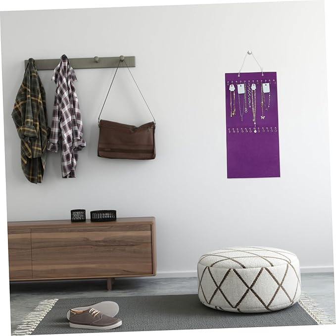 Hanging Organizer Pouch Versatile Felt Storage Bag with Hooks for Hairpins Accessories and Jewelry for Bedroom Bathroom and Door Use