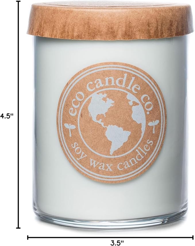 ECO CANDLE CO. Recycled Candle, Spa Day, 18 oz. - Scents of Flowers, Musk, Melon, Citrus, & Ocean Air - 100% Soy Wax, No Lead, Kraft Paper Label & Lid, Hand Poured, Phthalate Free, Midwest Soybeans