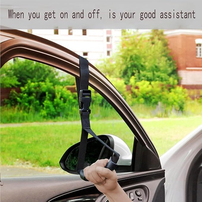 EVEME 2 Pack Car Grab Handle Adjustable-Cane Grab Bar- Car Door Handle for Elderly Car Handle Assist,Portable Standing Aid Nylon Grip Mobility Assist Device