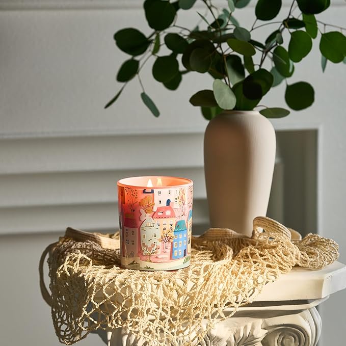 M&SENSE Lychee Peony Scented Candles for Women 10.2 oz 60 Hours Long Burning Cute Candles Housewarming Gifts for Stress Relief, Meditation, Calm, Yoga