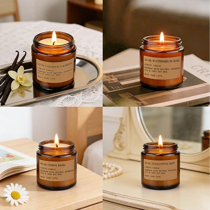 8 Pack Scented Candles for Home,Long Lasting Soy Wax Candle Gift Set, Aromatherapy Candle Gifts for Womens Birthday Anniversary Present