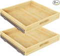 2 Set Pull Out Cabinet Organizer, Soft Close Slide Out Wood Drawer Storage Shelves for Kitchen, Base Cabinet Organization for Pantry, Finished, Heavy-Duty, Bottom Assembly (24” W x 21”