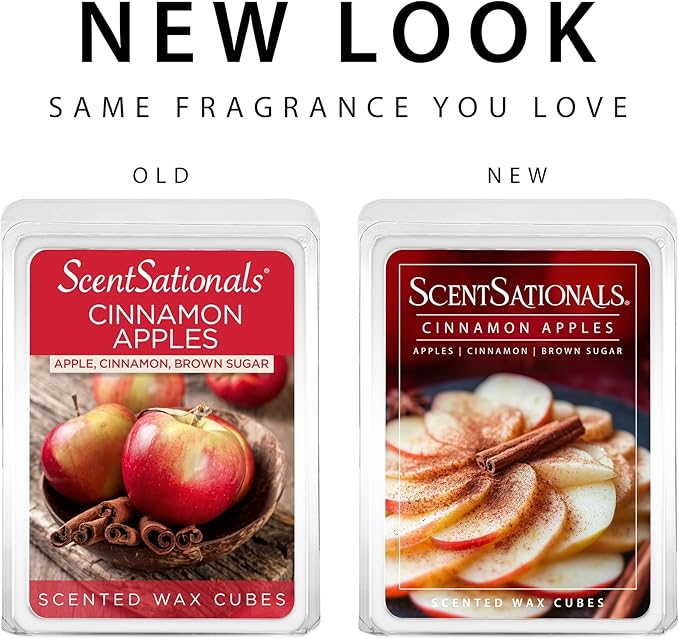 Scentsationals Wax Melts Strong Scent - Cinnamon Apples - Long Lasting Scented Melts for Warmers, 10oz (24-Cubes)