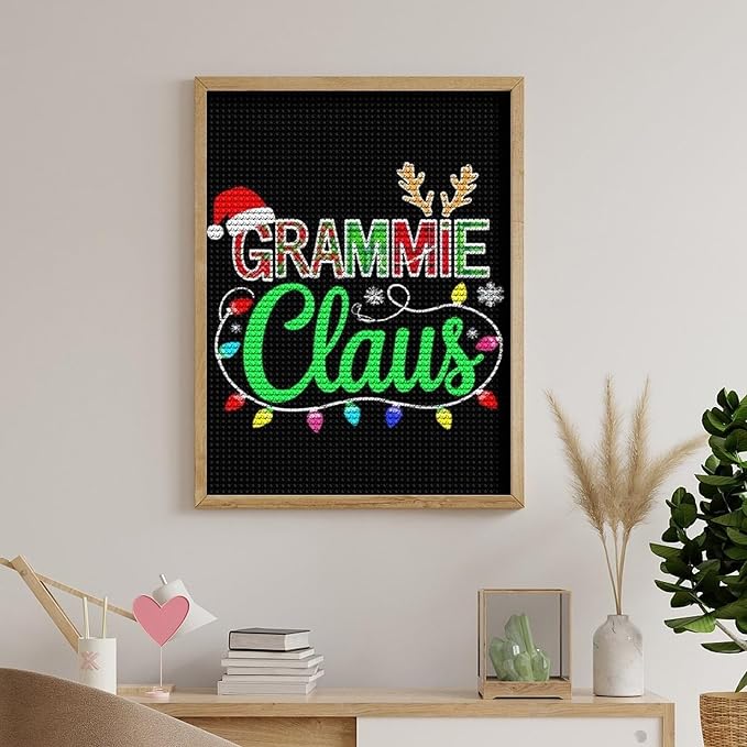 AIVKIEJK Diamond Painting Kits for Adults - Grammie Claus Grandma Christmas Xmas Painting DIY 5D Full Drill Diamond Dots Paintings with Diamonds Gem Art and Crafts Home Decor 12"x16"