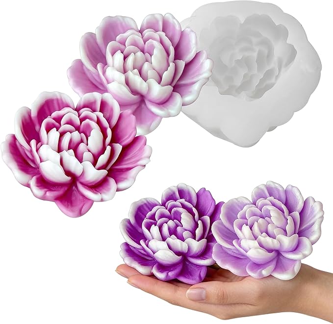 Petal Flower Cylinder Candle & Resin Mold - Resin Casting Silicone Molds for Home Decor & Candle Making Wave Spiral Mold