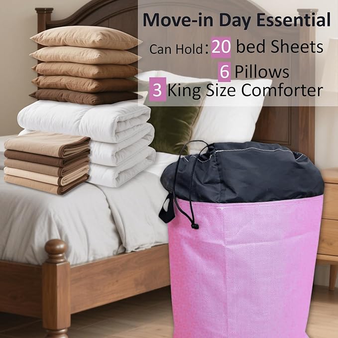 Moving Bags Heavy Duty Extra Large, 66 Gallon XL College Moving Bags with Handles, Waterproof Storage Totes Packing Supplies for Home Dorm, Set of 4