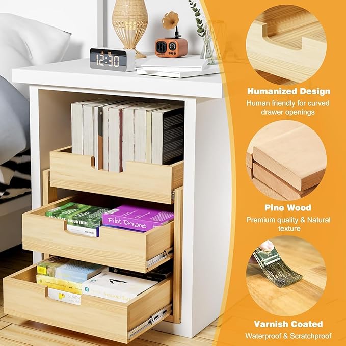 Pull Out Cabinet Organizer, 26''W×21''D Sliding Drawers for Cabinets, 3 Tier Soft Close Slide Out Wooden Pull out Drawers, Base Cabinet Organization for Kitchen, Pantry, Bathroom.