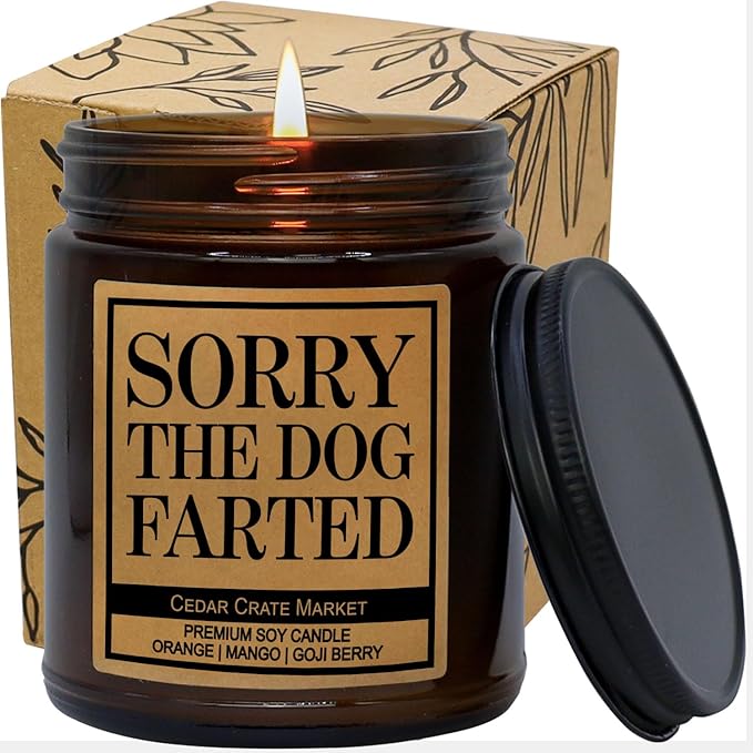 Cedar Crate Market - Dog Lover Gifts for Men, Women - Dog Dad Gifts for Men, Mom Presents for Women, Funny Candles Adult Humor, Pet Mom, 100% Soy Candle - Made in The USA