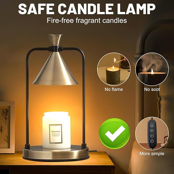 Candle Warmer Lamp with Timer Dimmer, Birthday Gifts for Women Mom, House Warming Gifts New Home Room Decor, Plug-in Operated Wax Melt Warmer for Scented Jar Candles