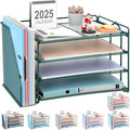 gianotter 4-Tier Paper Organizer With Magazine Holder, Desk Organizers and Accessories, Desk Accessories & Workspace Organizers, File Organizer for Office Supplies Storag (Green, 4-Tier)