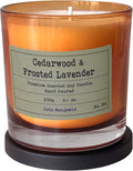 100% Natural Soy Wax Candle by CoCo Benjamin - Highly Scented & Hand-Poured Luxury Candle (Cedarwood & Frosted Lavender) - Clean Burning Cotton Wick