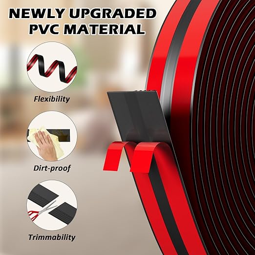 10FT Vinyl Rubber Stair Edge Nose Trim Stair Nosing Non-Slip Self Adhesive Stair Edge Protector Suitable for Indoor/Outdoor Stairs Non-Slip and Waterproof