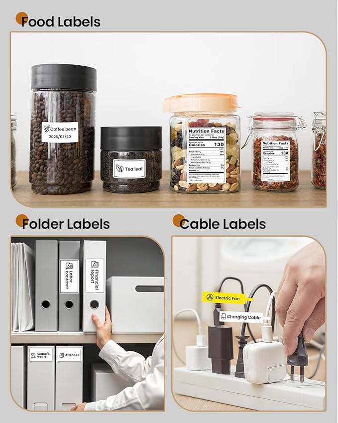 Large Label Maker 3 Inch - M260 Barcode Label Printer, Bluetooth Thermal Machine, Portable Wireless & Inkless for Small Business, Home, Office - Waterproof Label, Compatible with iOS/Android/PC, Black