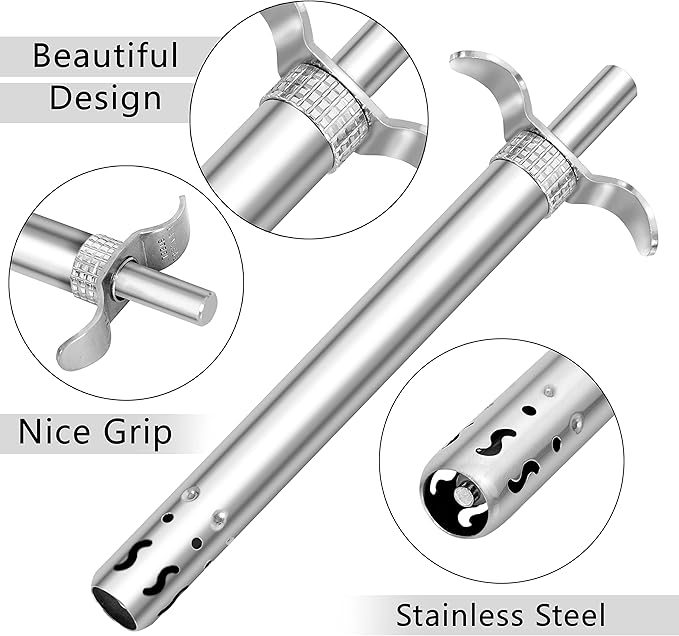 Easy Grip Premium Waterproof Stainless Steel Matt Finish Regular Gas Lighter for Gas Stove, Restaurants & Kitchen Use - Silver Matte