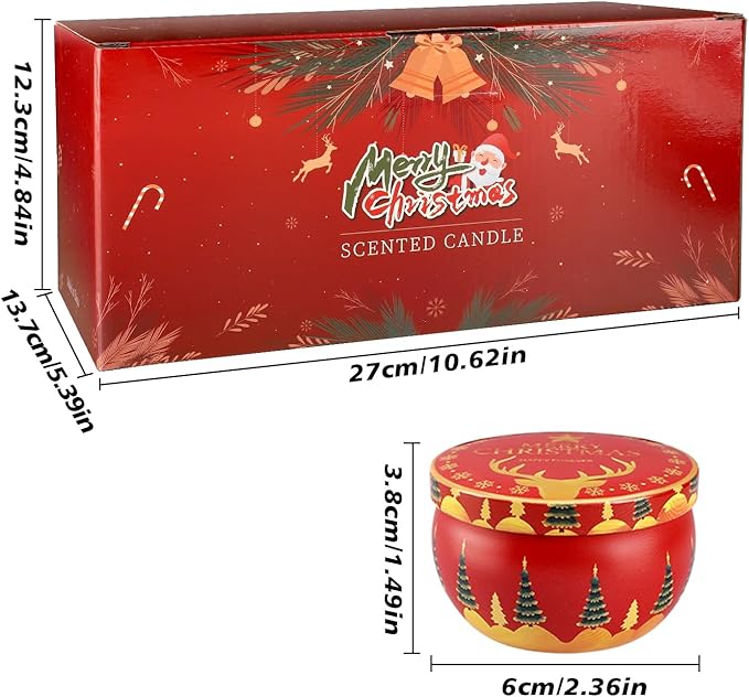 24 Packs Christmas Scented Candles Gift- Aromatherapy Candle-2.5oz Soy Wax-Long Lasting Burn time, Christmas,Advent, Thanksgiving Gifts, Home Decor