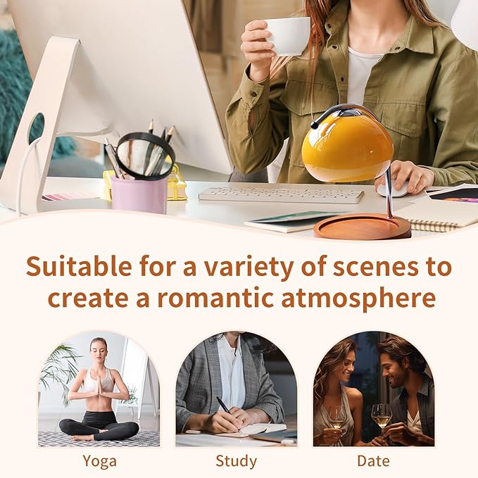 Topyond Candle Warmer Lamp with Timer & Extra-Large Wood Tray, Dimmable Vintage Aromatherapy Table Lamp, Candle Warmer, Bedroom Desk Decor Gift for Women and Home Decorators Valentine's Day