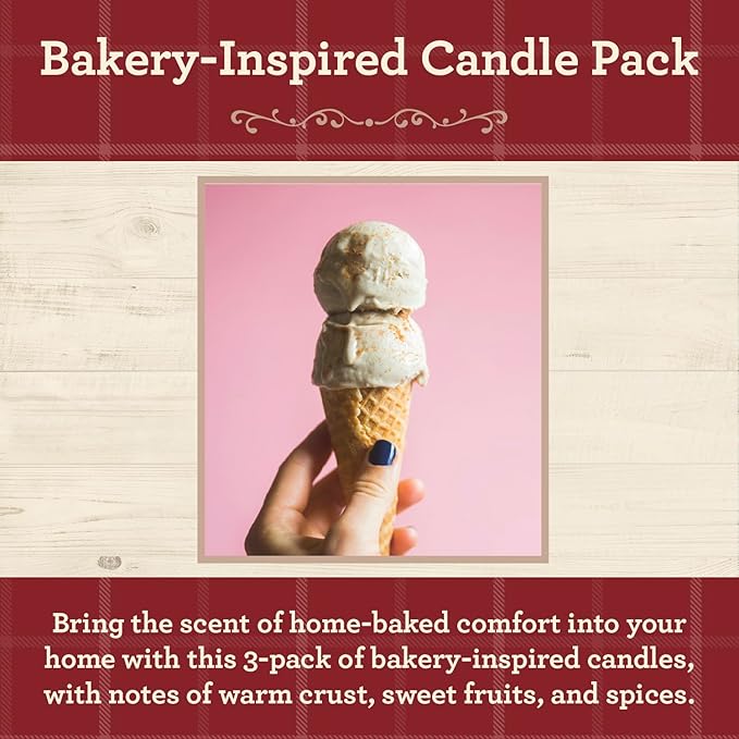 Our Own Candle Company, Apple Pie, Blueberry Pie, Banana Nut Bread Scented Mason Jar Candles, 40 Hour Burn Time, 7 Ounces (3 Pack)