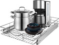 Sikarou Pull Out Cabinet Organizer 17" W x 21" D, Heavy Duty Kitchen Cabinet Pull Out Shelves, Slide Out Wire Basket for Kitchen Cabinets, Bathroom, Pantry, Chrome Finish