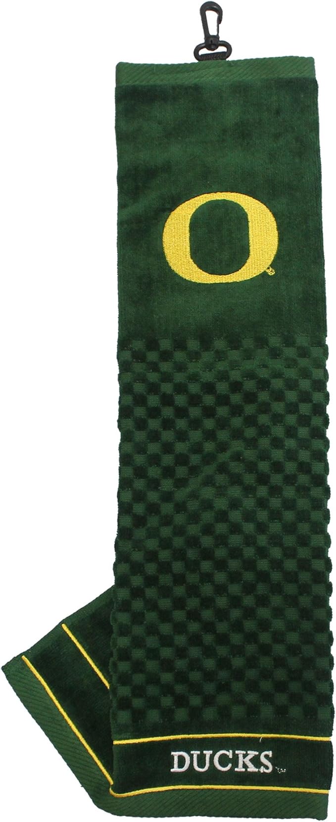 Team Golf NCAA Oregon Ducks Embroidered Golf Towel Embroidered Golf Towel, Checkered Scrubber Design, Embroidered Logo