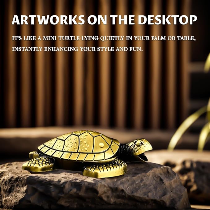 Torch Lighter for Men - Refillable Butane Lighter with Adjustable Jet Flame, Vintage Golden Turtle Design, Unique Desk Decor & Birthday Gift (No Butane Gas) (04)