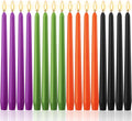 MTLEE 16 Pcs 10 Inch Long Tapered Candle Stick Bulk Smokeless Unscented Burning Candlestick Paraffin Wax with Cotton Wick for Valentine's Day Baby Shower Wedding Holiday Party Church (Spooky Color)