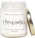 Sweet Water Decor Christmas Scented Candle - Cinnamon, Trees, Orange, and Clove Scented Winter Candle - Christmas Candles and Decor for Home - 9oz. Clear Jar Soy Candle, Made in The USA