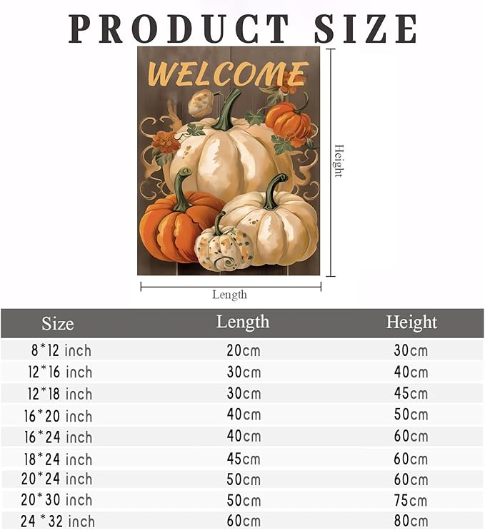 GUAIEUW DIY Diamond Painting Kit - Autumn Pumpkin Diamond Painting, 5D Full Round Diamond Diamond Art Painting for Adults with Accessories, Home Wall Decor Premium Gift 20x24 Inch