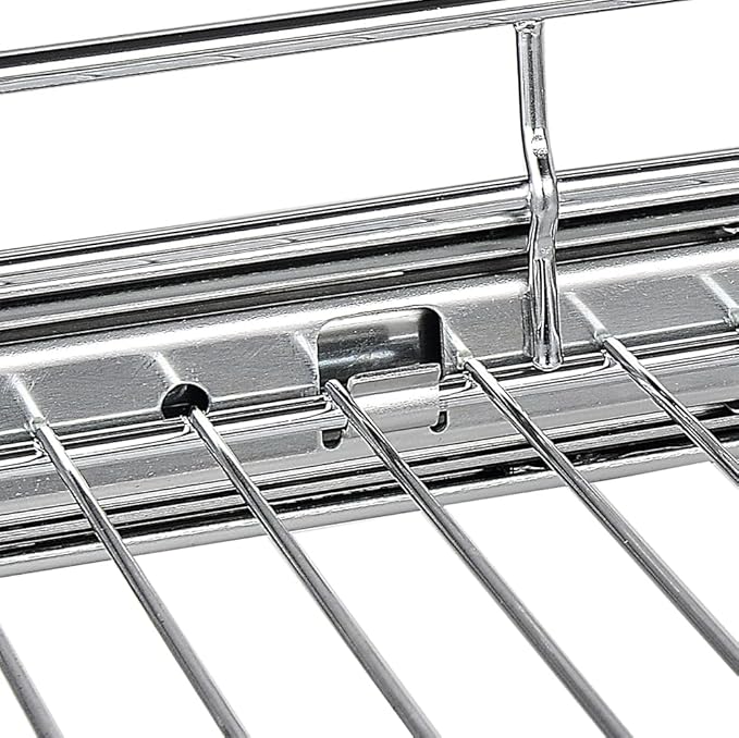 OCG Pull Out Cabinet Organizer 2 Pack (15" W x 21" D), Pull out Shelves 1 Tier, Cabinet Slide Out Shelves for Base Cabinet Organization in Kitchen Bathroom Pantry, Bottom Mount, Chrome Finish