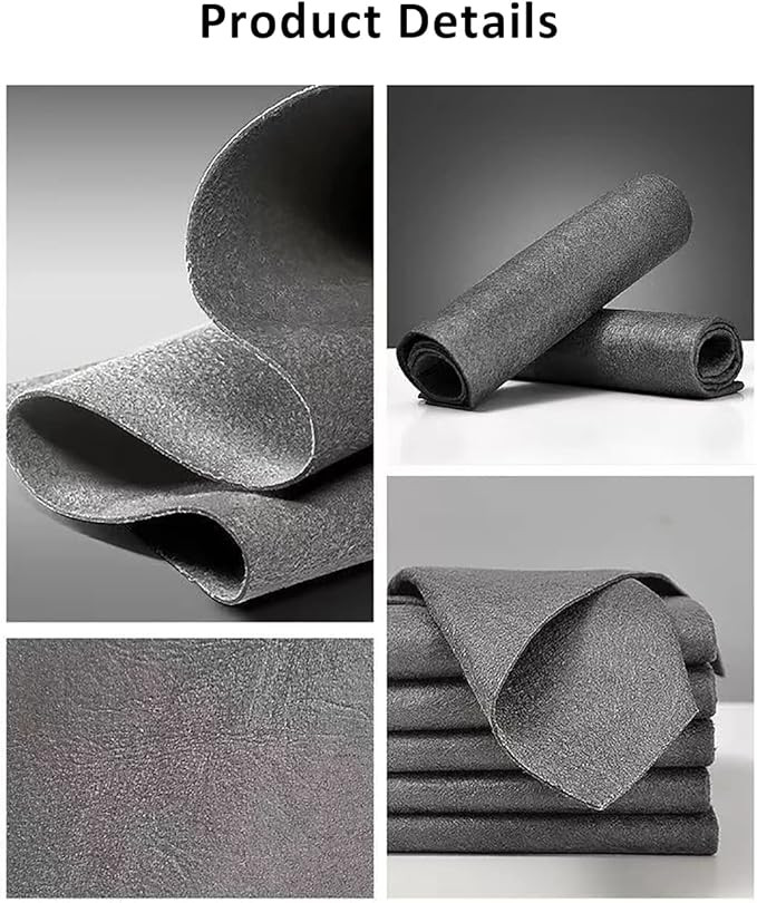 10 Pack Microfiber Cleaning Cloths, Thickened Streak Free & Lint Free Glass Cleaning Towels, Reusable Washable Cloths for Car Windows, Kitchen, Mirrors, Stainless Steel - 12x12 Inches Grey (30x30cm)