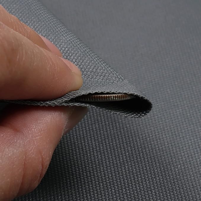Soft Waterproof Canvas Fabric PU Backing, 600 Denier Ripstop UV Protection 48 x 60 Inch Canvas Cordura Fabric for Outdoor/Indoor, DIY Crafts, Bags, Awning, Marine, Furniture Cover(Gray)