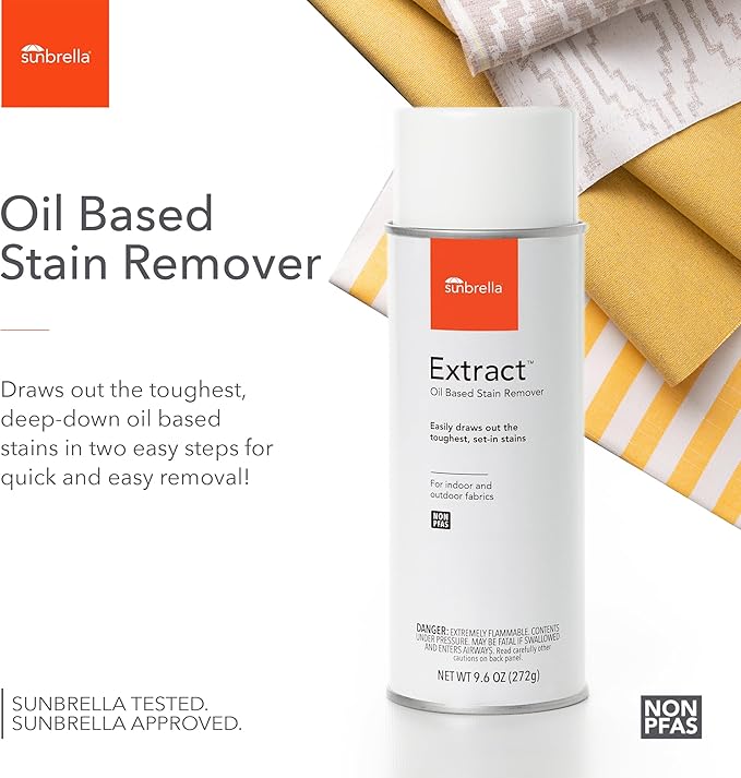 Sunbrella Extract Oil Stain Remover | Easy Clean for Grease & Oil Stains | Upholstery Cleaner Spray | Fast-Drying Formula | Safe, Non-PFAS | 9.6 oz