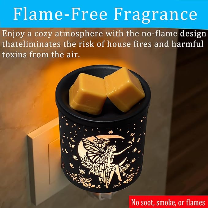 Plug in Wax Warmer Candle Wax Warmer for Scented Wax melt Warmer Electric Wax Burner Fragrance Oil Candle Warmer Office Bedroom Gift & Home Decor(Flower Fairy)