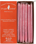 D'light Online 12" Elegant Unscented Pink Taper Candles Premium Quality Candles Hand-Dipped Tapered Candles, Dripless and Smokeless - Set of 12 Individually Wrapped (12 Inch, Pink)