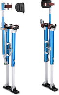 Yescom Drywall Stilts 36" - 50" Adjustable Aluminum Drywall Tools with Comfort Leg Pads for Sheetrock Painting Parade Costume Cleaning String Light Decor - Blue
