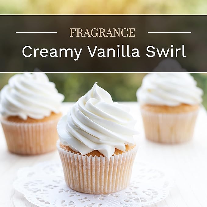 Candle-lite Scented Candles, Creamy Vanilla Swirl Fragrance, One 18 oz. Single-Wick Aromatherapy Candle with 110 Hours of Burn Time, Off-White Color