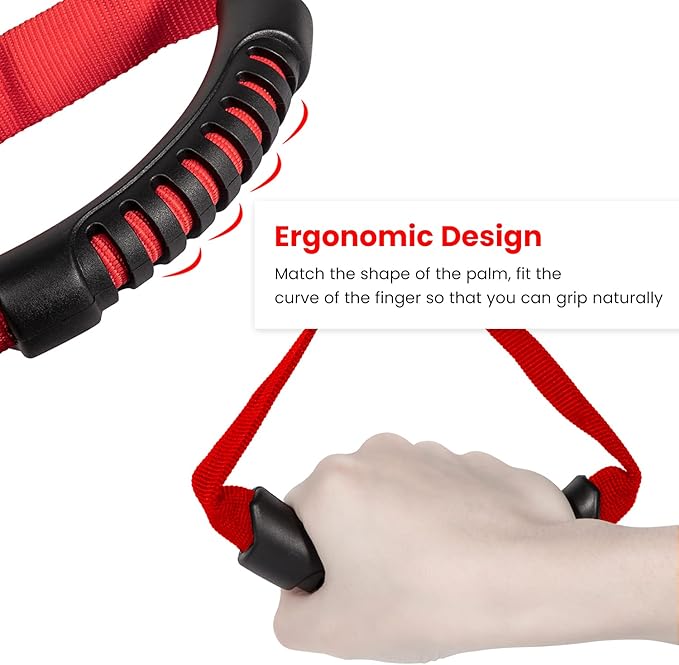 Cowlboy Auto Cane Grab Bar - Adjustable Standing Aid with Nylon Grip Handle - Portable Vehicle Support - Red