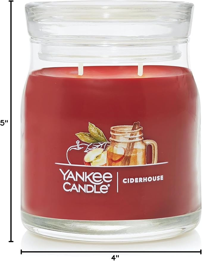 Yankee Candle Ciderhouse Scented Signature 13oz Medium Jar 2-Wick Candle Over 35 Hours of Burn Time