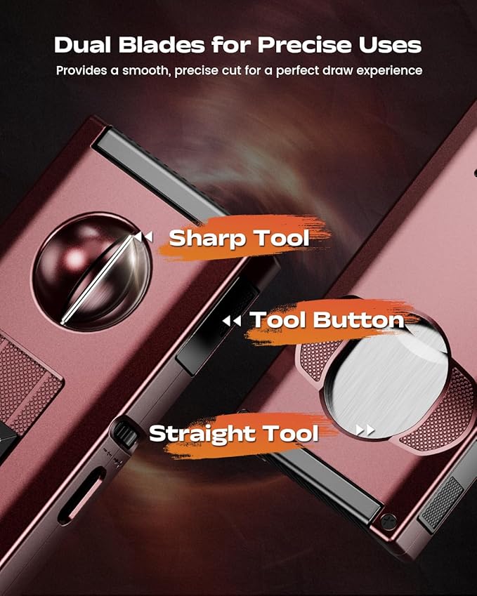 5-in-1 Torch Lighter with Straight & V Cut Cutter, Punch, Holder, Double Jet Flame Windproof Lighters, Butane Refillable Torch Lighters with Accessories Tool, for Men, Candles(Without Gas)